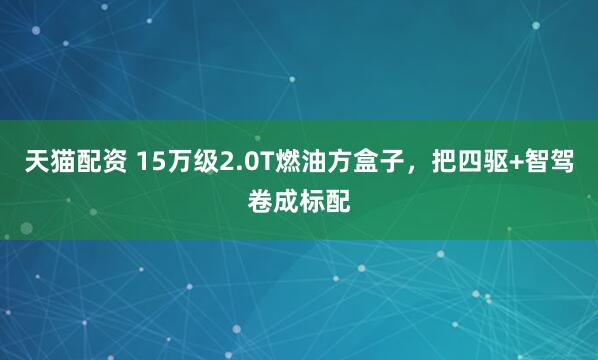 天猫配资 15万级2.0T燃油方盒子，把四驱+智驾卷成标配