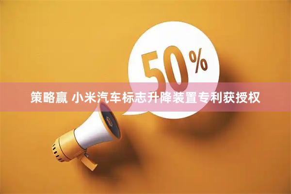 策略赢 小米汽车标志升降装置专利获授权